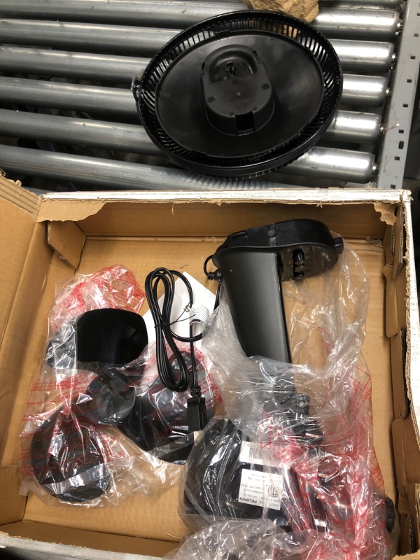 Photo 1 of Pelonis Table Fan 12-Inch Oscillating Table Fan Small Portable Electric Plug-In Desk Fan 3-Speeds Adjustable Tilt Head for Bedroom and Office Black
