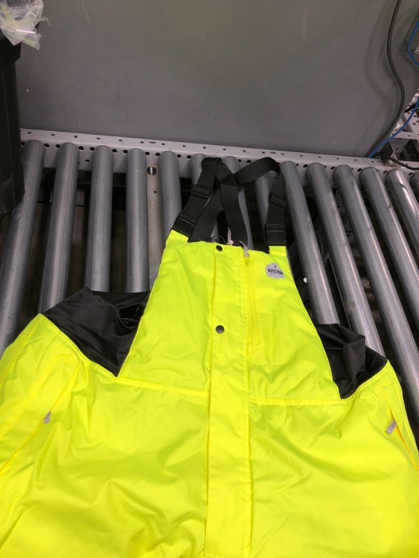 Photo 2 of Insulated Thermal Bib Overalls, High Visibility, Weather-Resistant, Size 4XL, Ergodyne GloWear 8928,Lime
