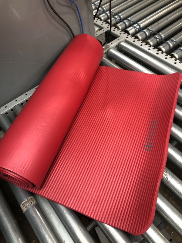 Photo 2 of GAIAM ESSENTIALS FITNESS MAT & SLING (10MM) - RED 70"x23.5"
