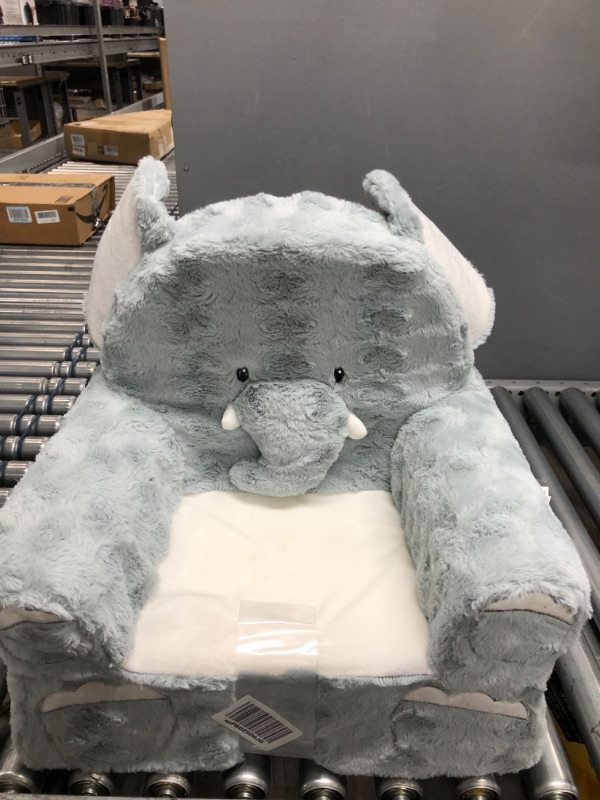 Photo 2 of Animal Adventure Gray Elephant Soft Plush Children's Chair, Sweet Seats
