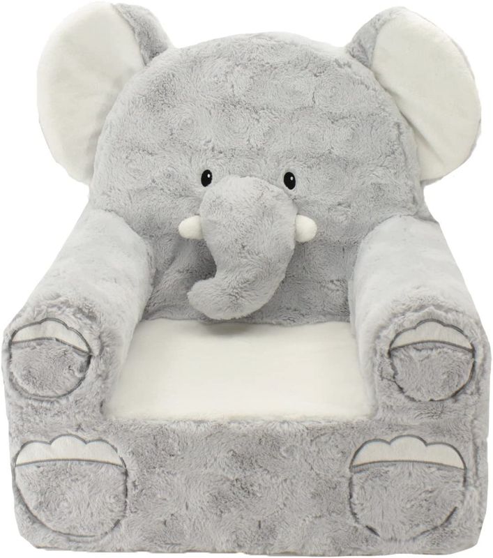 Photo 1 of Animal Adventure Gray Elephant Soft Plush Children's Chair, Sweet Seats
