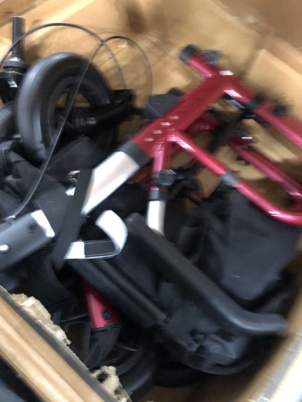 Photo 2 of **USED**
Medline Deluxe Aluminum Transport Wheelchair (Red)