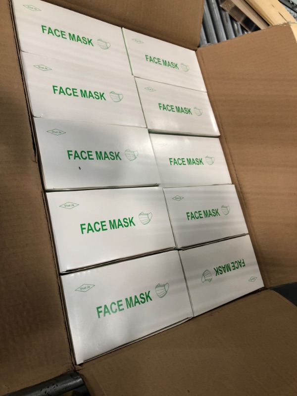 Photo 3 of 2000 Bulk Blue Face Masks (40 Boxes, 50pcs/Box), Non Woven Thick 3-Layers Breathable Facial Masks with Adjustable Earloop, Mouth and Nose (Blue)
