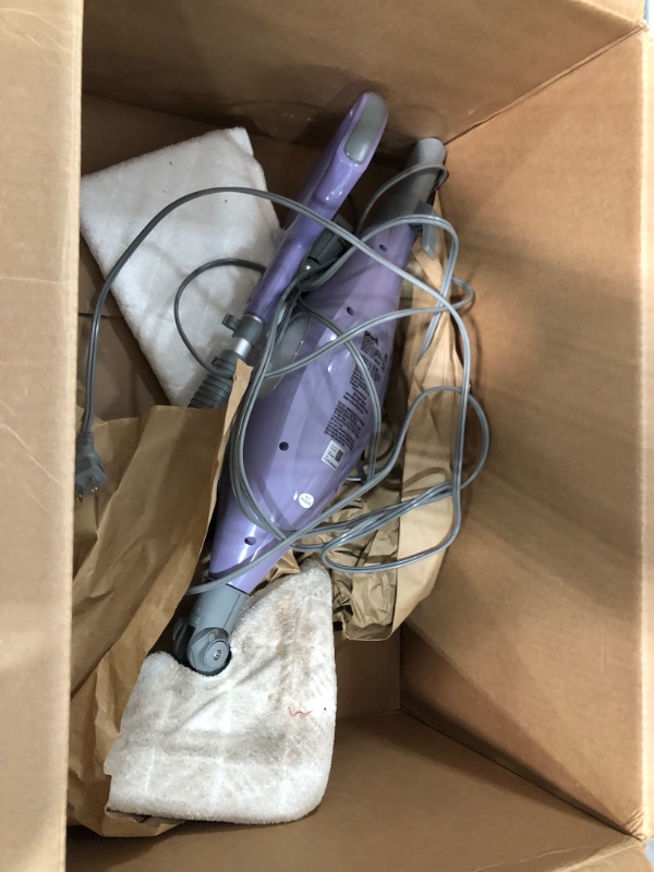 Photo 2 of **used, parts only**
Shark S3504AMZ Steam Pocket Mop Hard Floor Cleaner with 1 Rectangle and 1 Triangle Mop Head, Natural Powerful Steam, Easy Maneuvering, Triangle & Rectangle Washable Pads, Quick Drying, Purple
