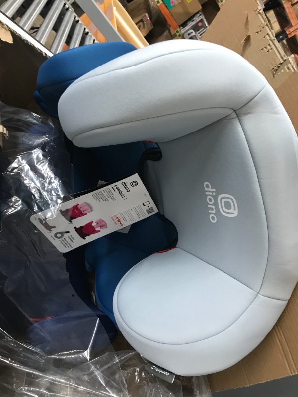 Photo 3 of Diono Cambria 2 XL, Dual Latch Connectors, 2-in-1 Belt Positioning Booster Seat, High-Back to Backless Booster with Space and Room to Grow, 8 Years 1 Booster Seat, Blue 2020 Blue