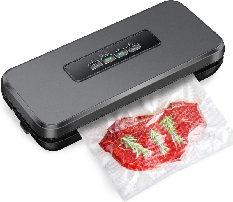 Photo 1 of Neeyer Vacuum Sealer Machine, Automatic Food Sealer, Dry Moist Food Modes, Easy to Clean, Led Indicator Lights Black…
