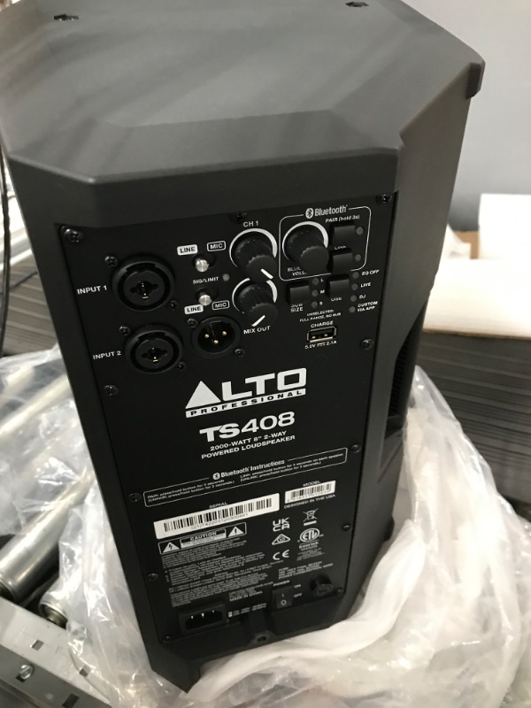 Photo 2 of Alto Professional TS408 - 2000W 8" Powered PA Speaker with 3 Channel Mixer, Bluetooth Streaming, Wireless Loudspeaker linking, DSP and Alto App New Model with Bluetooth 8" woofer