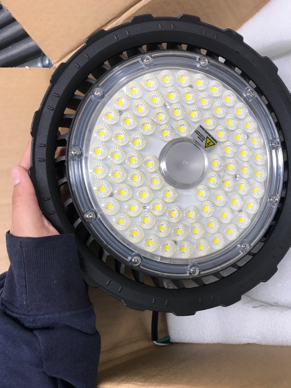 Photo 4 of UFO Led High Bay Lights 150W 5000K 24000LM IP65 Waterproof, HID Replacement, Non-Dimmable, Hook Mount for Warehouse,ETL DLC
