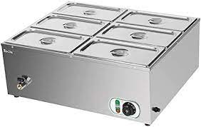 Photo 1 of 6 Pans Electric Food Warmer Commercial Stainless Steel Bain-Marie Buffet Countertop
