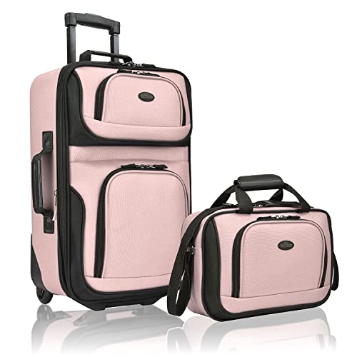 Photo 1 of U.S. Traveler Rio Rugged Fabric Expandable Carry-On Luggage Set, Pink, One Size
