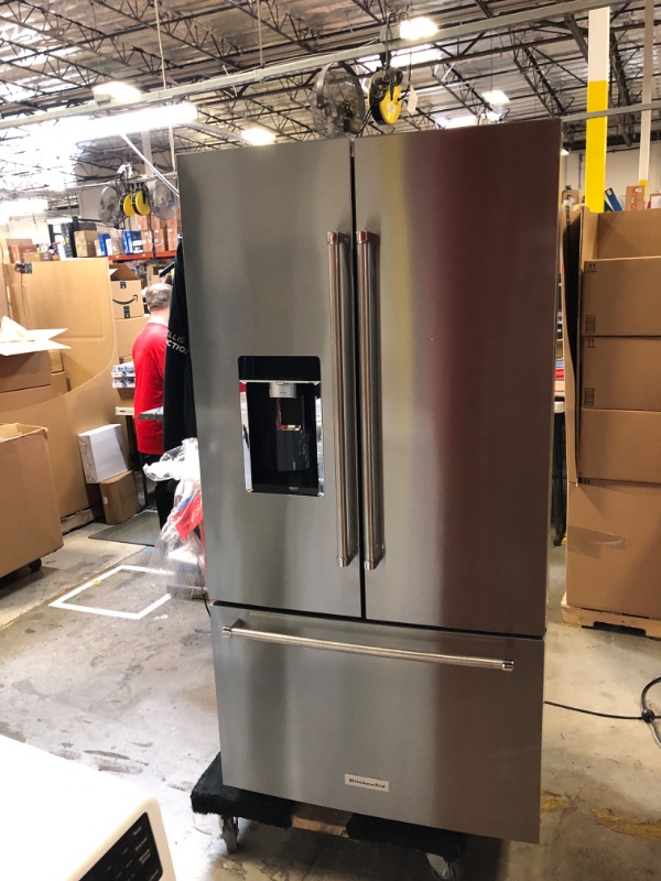 Photo 8 of KitchenAid 23.8-cu ft Counter-depth French Door Refrigerator with Ice Maker (Stainless Steel with Printshield Finish)
