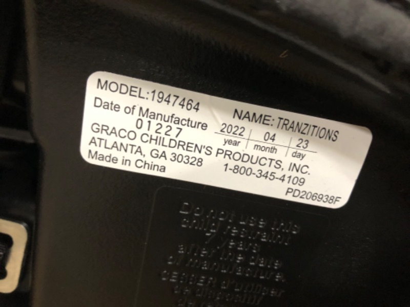 Photo 2 of Graco Tranzitions 3 in 1 Harness Booster Seat, Proof
