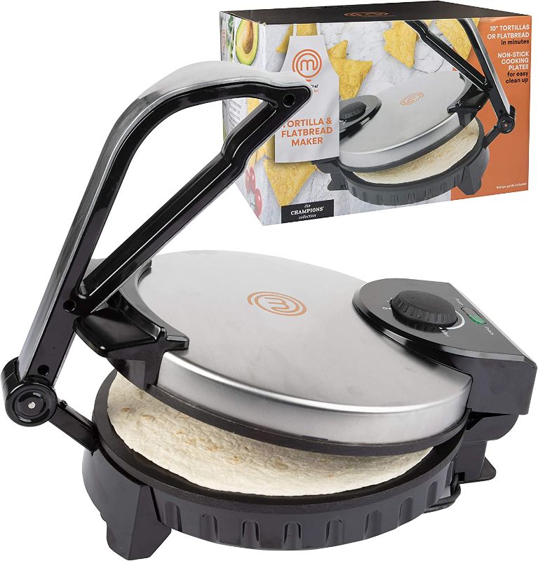 Photo 1 of MasterChef Electric Tortilla Maker- Homemade Flatbread, Pitas, Tortillas- Heavy Duty, Non-stick Cooker Easier than Tortilla Press
