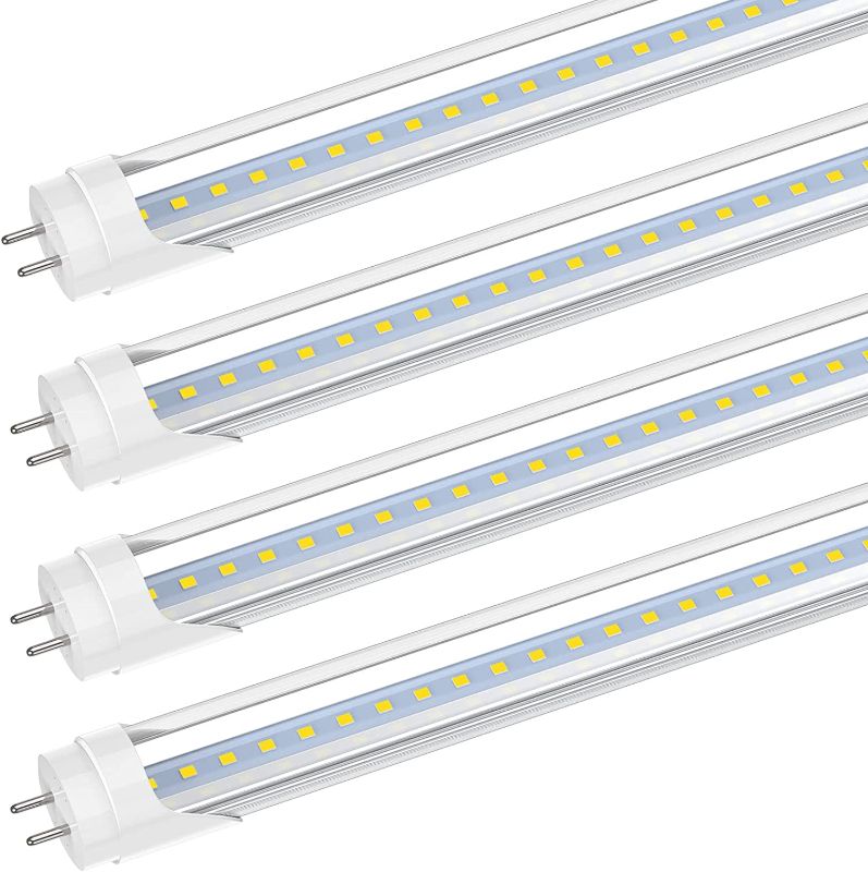 Photo 1 of 2FT LED Tube Light, T8 T10 Type B LED Light Bulb, 1120LM High Bright, 24 Inch F20T12 Fluorescent Replacement, Remove Ballast, 8W(20W Equiv), 5000K Daylight, Double Ended Power, Clear Cover (4 Pack)
