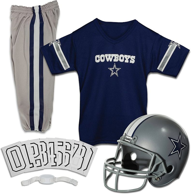 Photo 1 of Franklin Sports NFL Kids Football Uniform Set - NFL Youth Football Costume for Boys & Girls - Set Includes Helmet, Jersey & Pants
