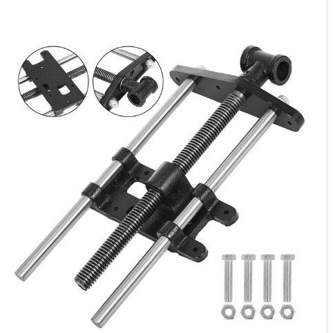 Photo 2 of 0.5" Woodworking Vise,Bench Front Vise Heavy-Duty Steel and Cast Iron 300mm Chrome Plated Screw, Workbench Vise, Easy-to-operate Front Vise, for Home, Woodworking Studios, Teaching Equipment
