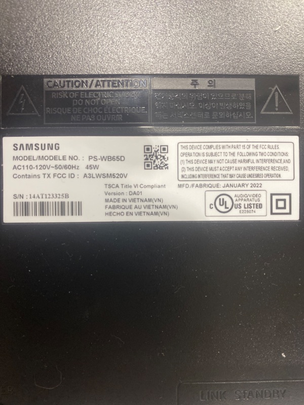 Photo 2 of SAMSUNG HW-B550/ZA 2.1ch Soundbar w/Dolby Audio, DTS Virtual:X, Bass Boosted, Subwoofer Included, Adaptive Sound Lite, Bluetooth Multi Device Connection, Wireless Surround Sound Compatible, 2022 HW-B550 Soundbar