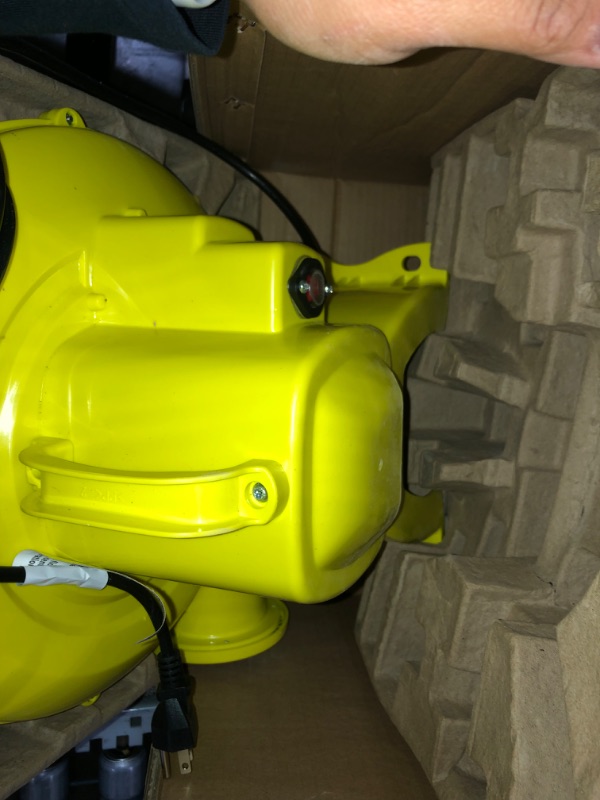 Photo 3 of Air Blower for Inflatables- Inflatable Blower- 748 Watt, 1HP Bounce House Blower for Jumper, Bouncy Castle Yellow Electric Air Pump Fan Commercial Blower
