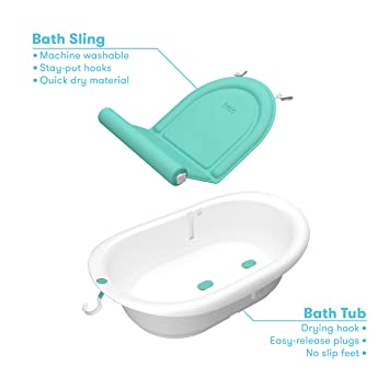 Photo 1 of 4-in-1 Grow-with-Me Bath Tub by Frida Baby Transforms Infant Bathtub to Toddler Bath Seat with Backrest for Assisted Sitting in Tub
