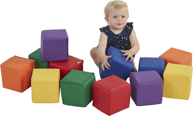 Photo 1 of ECR4Kids SoftZone Patchwork Toddler Foam Block Playset, Soft Colorful Stacking Play Blocks, Indoor Building Block Set, Safe Active Play for Babies and Kids, 12-Piece - Assorted
