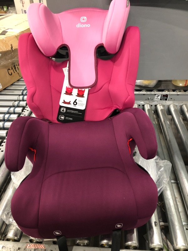 Photo 2 of Diono Cambria 2 XL, Dual Latch Connectors, 2-in-1 Belt Positioning Booster Seat, High-Back to Backless Booster with Space and Room to Grow, 8 Years 1 Booster Seat, Pink
