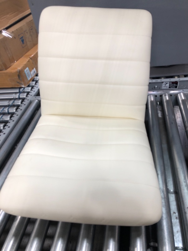 Photo 2 of Modway Jive Ribbed Armless Mid Back Swivel Conference Chair In White
