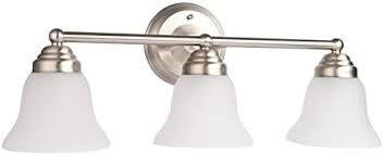 Photo 1 of 7Pandas Bathroom Vanity Light Fixtures, 3-Light Brushed Nickel Wall Sconce Lighting, Modern Wall Lights with Frosted Glass Shade, Porch Wall Lamp for Living Room, Bedroom, Restroom, Hallway
