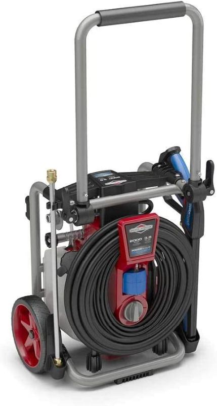 Photo 1 of Briggs & Stratton S2000P 2000 MAX PSI at 1.1 GPM Electric Pressure Washer with Power flow+ Technology, Detergent Tank, 25-Foot High-Pressure Hose, and 7-in-1 Nozzle
