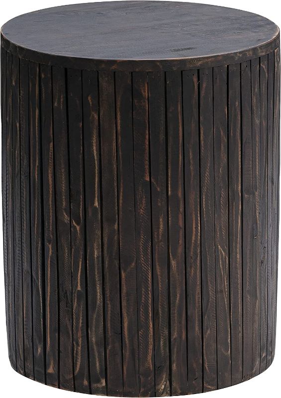 Photo 1 of Amazon Aware Outdoor Recycled Wood Stool and Plant Stand, Cocoa
