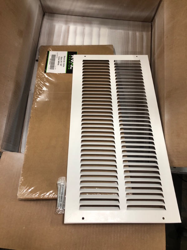 Photo 1 of 8" X 18" Return Air Grille - Sidewall and Ceiling - HVAC Vent Duct Cover Diffuser - [White] [Outer Dimensions: 9.75w X 19.75" H]
2 X UNITS