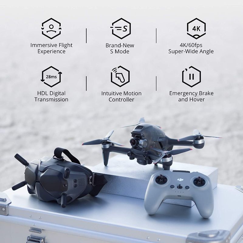 Photo 2 of DJI FPV Combo - First-Person View Drone UAV Quadcopter with 4K Camera, S Flight Mode, Super-Wide 150° FOV, HD Low-Latency Transmission, Emergency Brake and Hover, Gray
