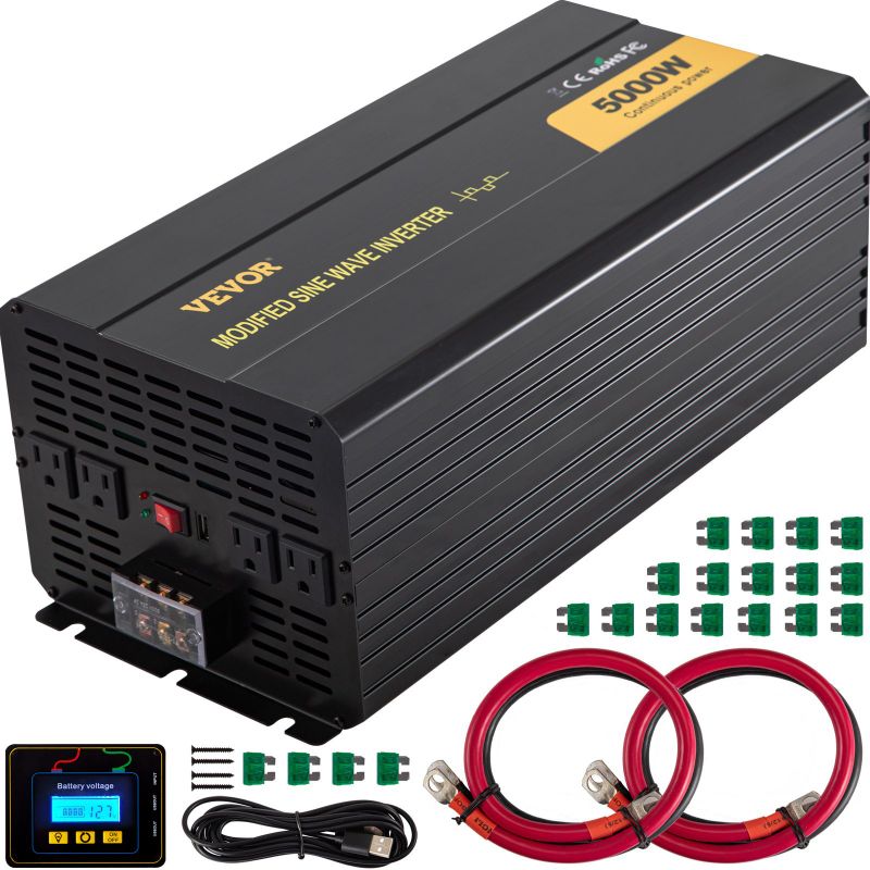 Photo 1 of Power Inverter 5000W 10000W 12V DC to 110V 120V AC LCD Cable Car Boat RV VEVOR