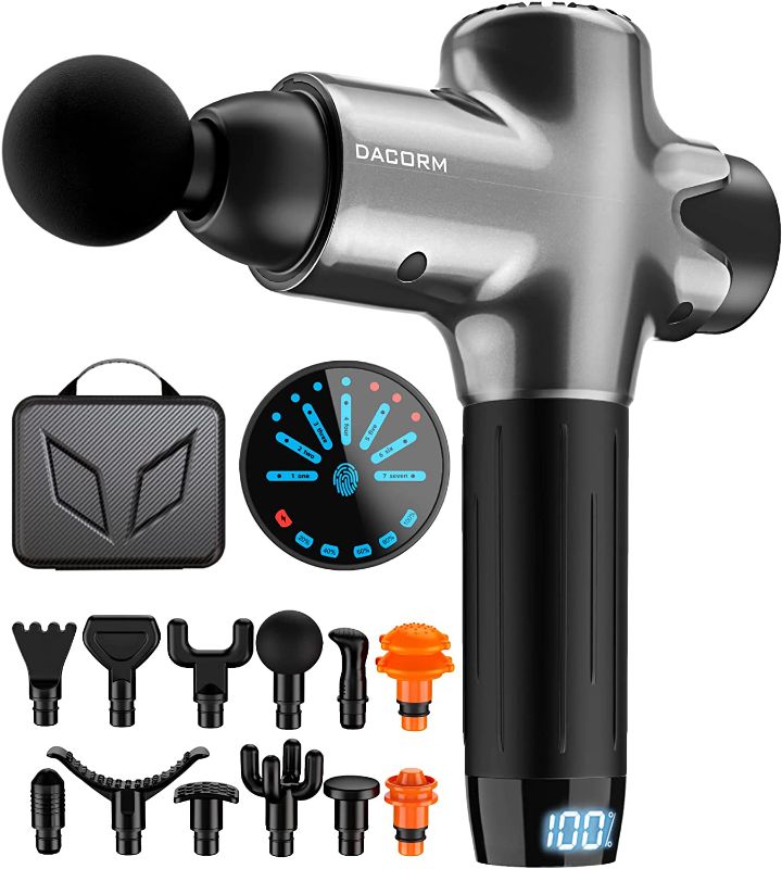 Photo 1 of Massage Gun - Percussion Muscle Massage Gun for Athletes, Super Quiet Portable Electric Sport Massager, Handheld Deep Tissue Massager of Y8 Pro Max (Gray)