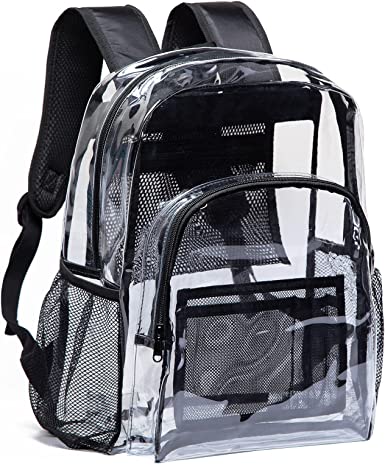 Photo 1 of Vorspack Clear Backpack Heavy Duty PVC Transparent Backpack with Reinforced Strap for College Workplace
