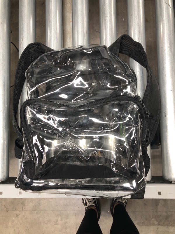 Photo 2 of Vorspack Clear Backpack Heavy Duty PVC Transparent Backpack with Reinforced Strap for College Workplace
