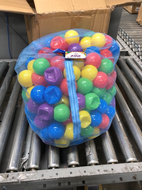 Photo 2 of 200 Ball Pit Balls for Kids – Plastic Ball Refill Pack for Kids | Phthalate and BPA Free Non-Toxic Plastic Ball Pack | Reusable Storage Bag with Zipper – Sunny Days Entertainment
