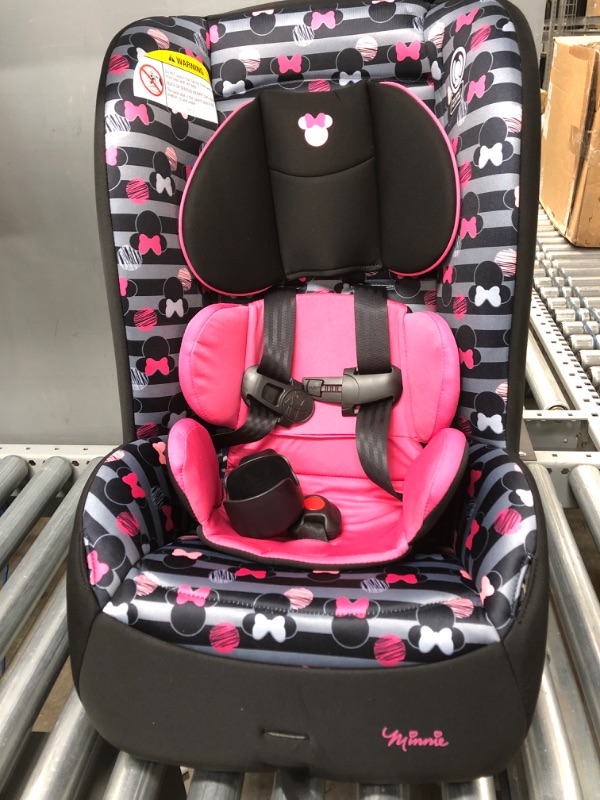 Photo 2 of Disney Baby Jive 2 in 1 Convertible Car Seat, Rear-Facing 5-40 pounds and Forward-Facing 22-65 pounds, Minnie Stripes
