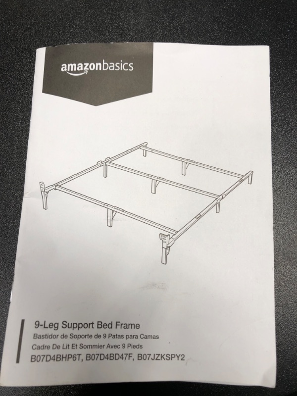 Photo 3 of Amazon Basics Metal Bed Frame, 9-Leg Base for Box Spring and Mattress - King, 79.6 x 76-Inches, Tool-Free Easy Assembly
