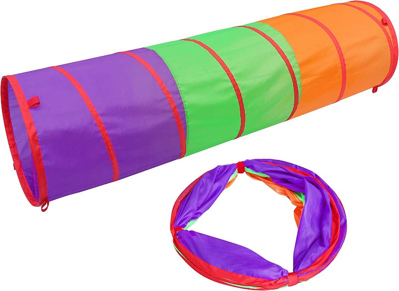 Photo 1 of 6 Foot Play Tunnel – Indoor Crawl Tube for Kids | Adventure Pop Up Toy Tent – Sunny Days Entertainment, Multicolor
