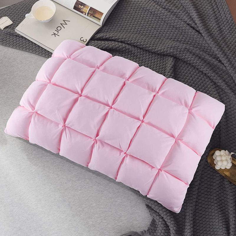 Photo 1 of YOUR MOON Super Support Soft Down-Alternative Pillow Queen Size, Fluffy Soft Luxury Hotel Gel Sleeping Pillows, Bed Pillows for Back Sleepers?Pink?
