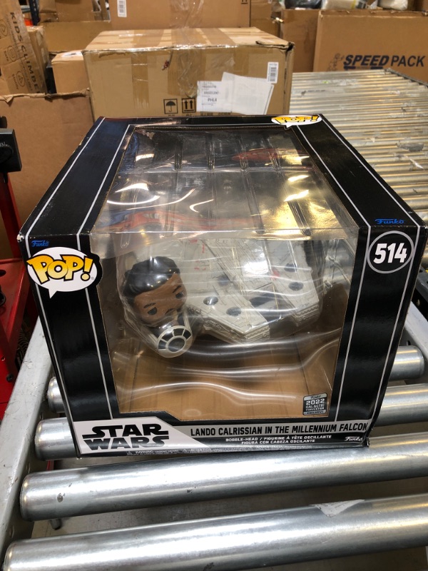 Photo 1 of Funko Pop! Ride Super Deluxe: Star Wars - Lando Calrissian in The Millenium Falcon (Shared Galactic Convention, Amazon Exclusive), Multicolor