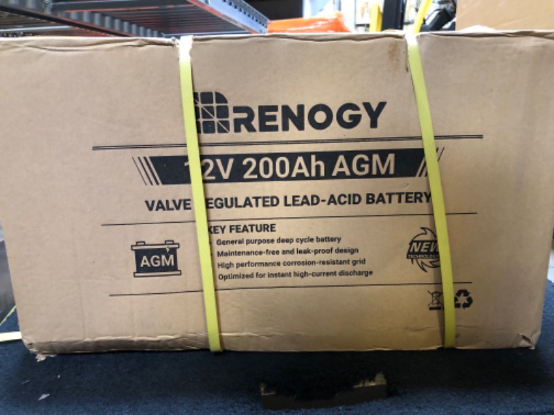 Photo 2 of Renogy Deep Cycle Agm Battery 12 Volt 200AH, Gray & 200W 12V Monocrystalline Panel Starter 40A Rover MPPT Controller/Mounting Z Brackets/Tray Cable/Adaptor Kit 200Ah Battery + Kit +++ FACTORY SEALED ITEM +++