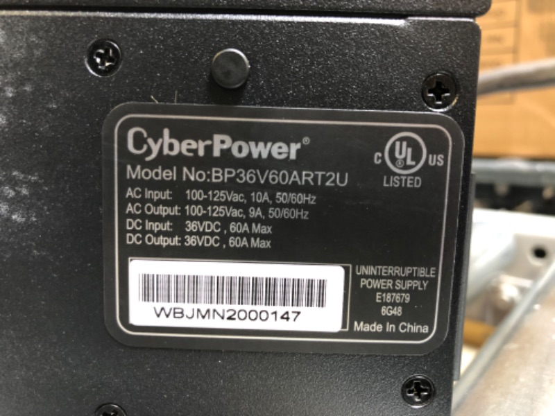 Photo 5 of CyberPower BP36V60ART2U Extended Battery Module, 36V/60A, 2U Rack/Tower 36V/60A UPS