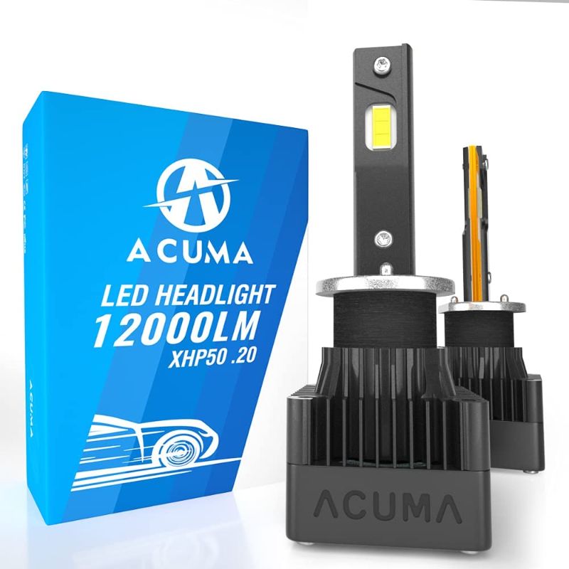 Photo 1 of Acuma H1 LED Headlight Bulbs,12000lm High Lumens Extremely Bright LED Headlight Conversion kit,6000K Cool White,IP68 Waterproof,Halogen Bulbs Replacement,Foglight
