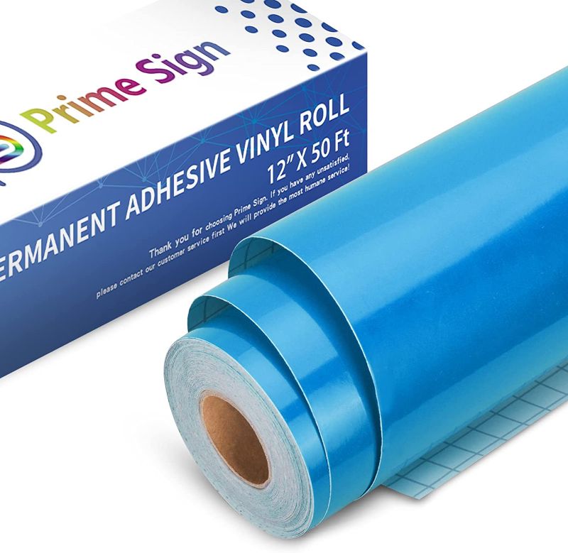 Photo 1 of 
Glossy Blue Permanent Vinyl for Cricut - 12" x 50 FT Outdoor Self Adhesive Vinyl Roll - Crafts Adhesive Vinyl Roll for Cricut, Silhouette Cameo Cutters