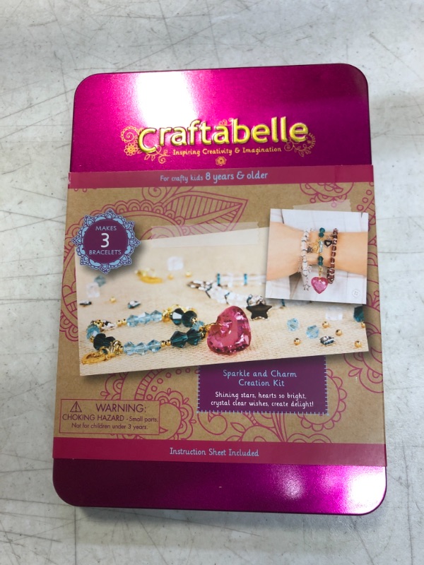 Photo 2 of Craftabelle – Sparkle and Charm Creation Kit – Bracelet Making Kit – 141pc Jewelry Set with Crystal Beads – DIY Jewelry Sets for Kids Aged 8 Years +