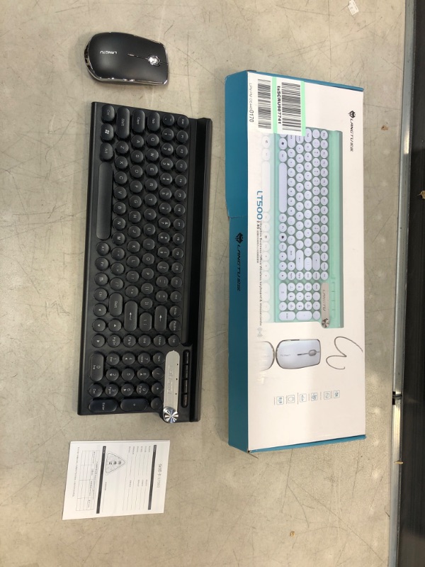 Photo 2 of LANGTU LT500 4-COLOR RECHARGEABLE 2.4G WIRELESS ULTRA-THIN KEYBOARD AND 1500DPI ULTRA-THIN MOUSE OFFICE COMBO FOR PC, LAPTOP AND TABLET **  USED BUT LOOKS BRAND NEW 
