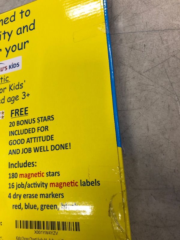 Photo 4 of Alomar Kids Chore Chart for Multiple Kids - Magnetic Dry Erase Responsibility Chart for Daily Routine Reward System - Great for 1 or Multiple Children - with Bonus Stars and Chore Ideas! - 16" x 12" ** FACTORY SEALED 