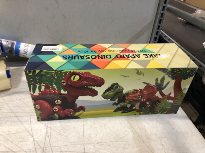 Photo 2 of 3 Pcs Take Apart Dinosaur Toys for 3 4 5 6 7 Year Old Boys Birthday Gifts with Dinosaur Eggs, Kids STEM Toys Dinosaur Toys for Kids 3-5 5-7 with Electric Drill