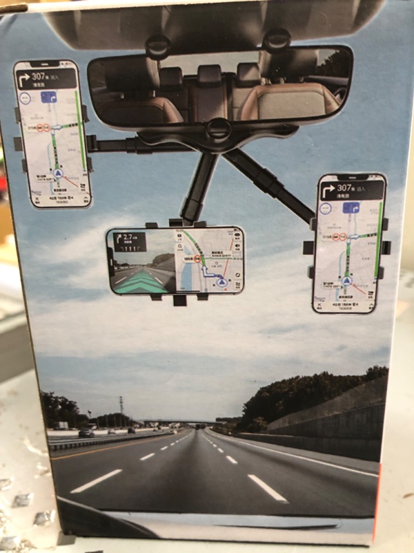 Photo 2 of Multifunctional Rearview Mirror Phone Holder, Multifunctional Rearview Mirror Phone Holder for Car, Rotatable and Retractable Car Phone Holder for All Cell Phones (Rearview Mirror Phone Holder A)